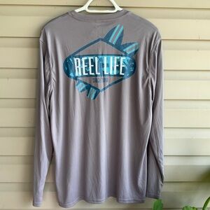 Reel Life Men's Sun Defender Lightweight Long Sleeve UV Tee - Medium